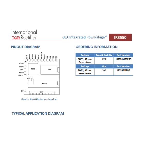 IR3550M 3550M 60A Mosfet Entegre