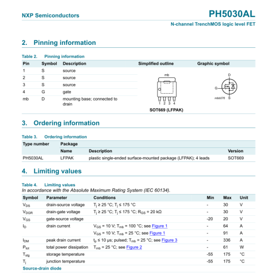 PH5030AL 30V 80A N-Channel Mosfet