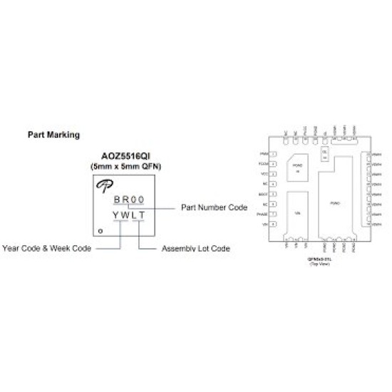 AOZ5516QI BR00 DrMOS Entegre Power Module