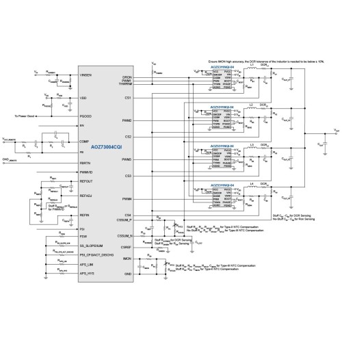AOZ73004CQI ENC0 Multiphase Entegre Controller