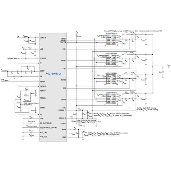 AOZ73004CQI ENC0 Multiphase Entegre Controller