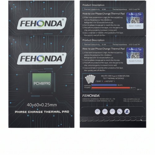Fehonda PCM8990 PTM 40x60x025 8.5W/Mk Faz Değişimli Thermal Pad/Macun