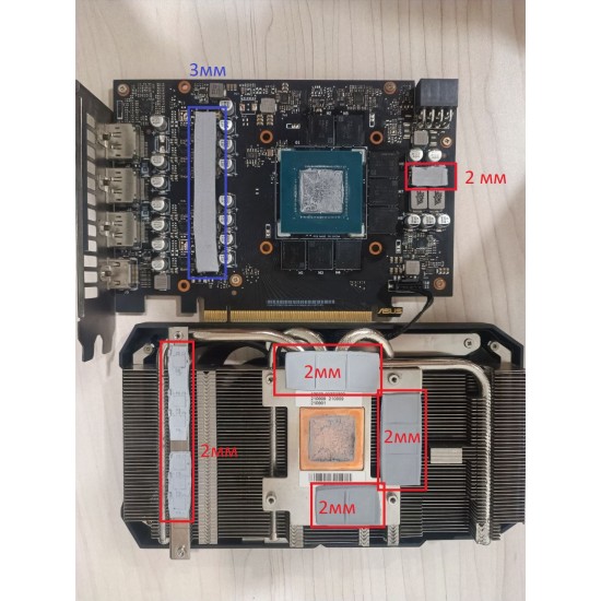 ASUS Dual RTX 3060 Ti V2 Mini 8GB GDDR6 LHR 2mm VRAM Termal Pad