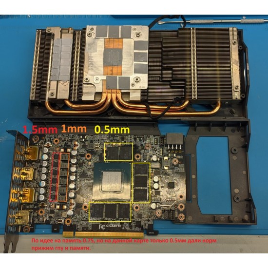 Gigabyte RTX 3060 Ti Eagle GV-N306TEAGLE OC-8GD 0.50mm VRAM Termal Pad
