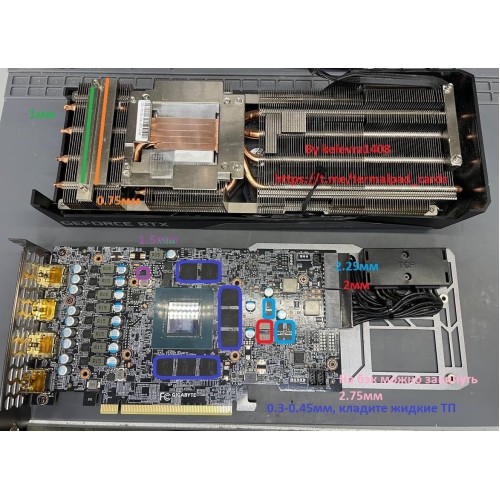 Gigabyte RTX 3060 Ti Gaming OC GDDR6X GV-N306TX Gaming OC-8GD 0.50mm VRAM Termal Pad