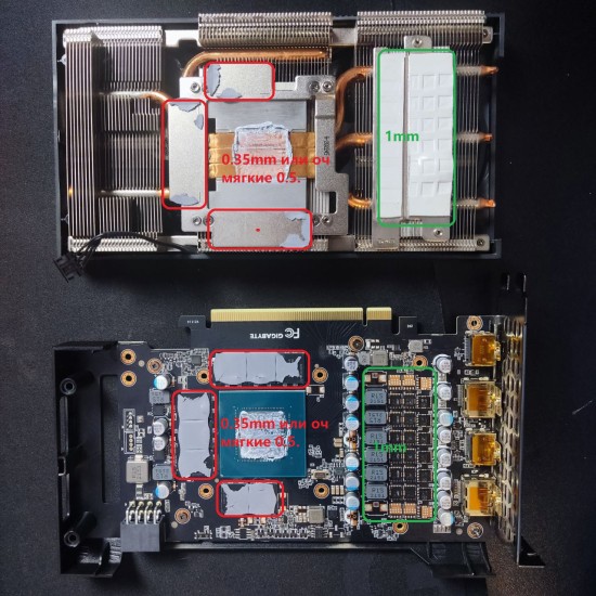 Gigabyte RTX 3060 Ti Windforce OC 0.50mm VRAM Termal Pad