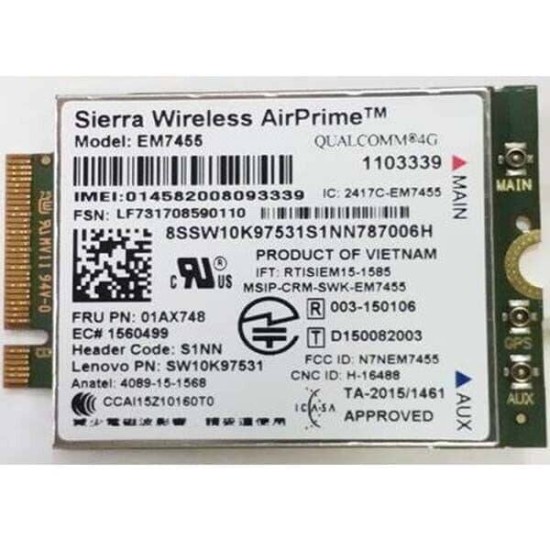 LENOVO X260 X270 T470S x1 WİFİ KART WİRELESS KART EM7455 01AX748