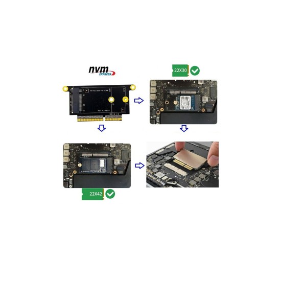 Macbook Pro A1708 500GB SSD Muadil Çevirici ve M2 SSD