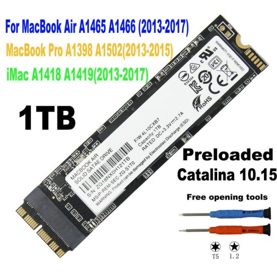 Macbook Air A1465 A1466 1TB SSD 2013-2017 Uyumlu Muadil Ürün