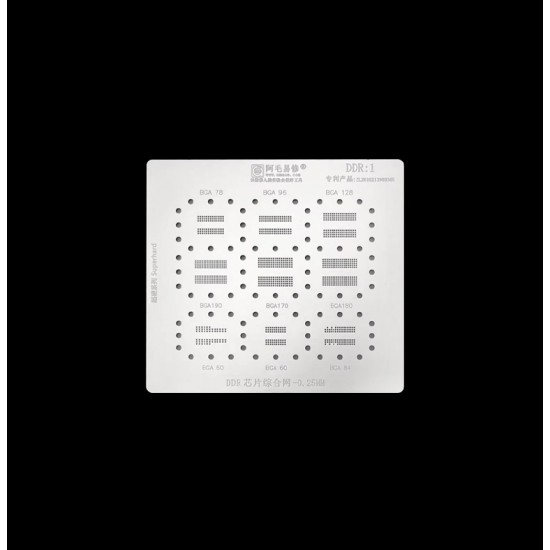 DDR1 BGA78 BGA96 BGA128 BGA190 BGA170 BGA180 Stencil kalıp
